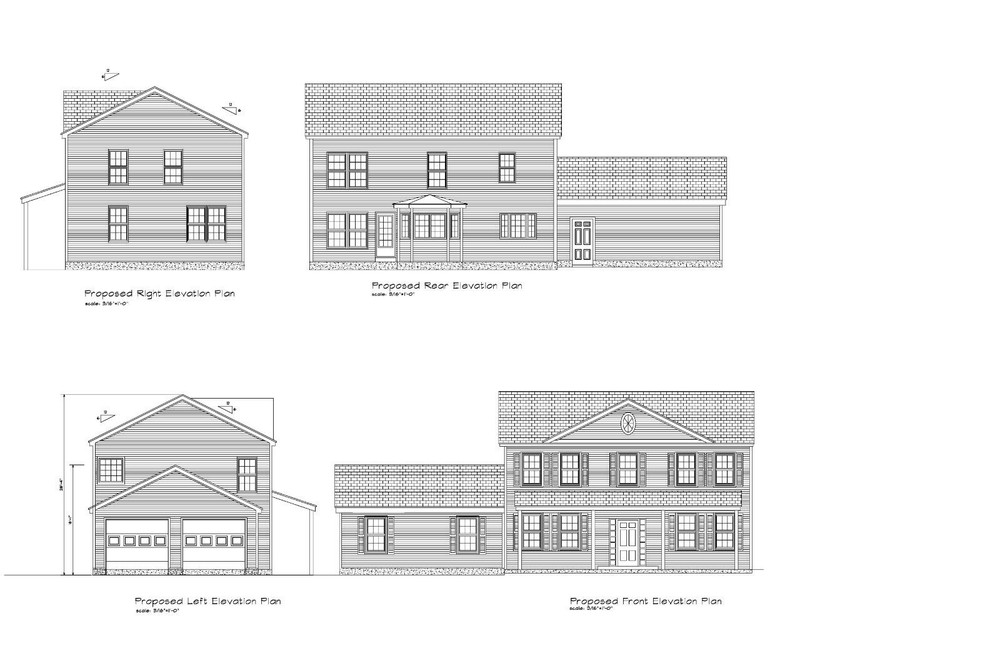 HOUSE PLANS COLONIAL PLANS 1850 SF 3BR-2.5B-2 CAR SMALL COLONIAL PLAN #18017