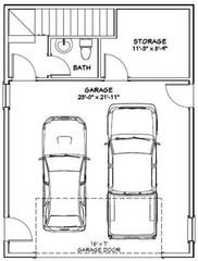 24×32 House — 1 Bedroom 1.5 Bath — 851 sq ft — PDF Floor Plan — Model 7D