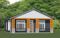 30×40 House — 3 Bedroom 2 Bath — 1,200 sq ft — PDF Floor Plan — Model 2C