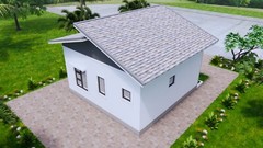 20×20 Feet Small House Plan 6×6 Meter 1 Bed 1 Bath Shed Roof PDF & A4 Hard Copy