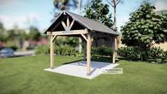 12’x16′ Wood Gazebo plans, Post Gable Complete Pavilion DIY drawings
