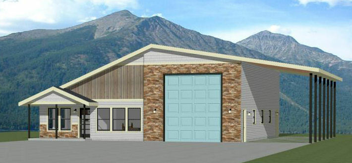46×48 House – 1 Bedroom 1 Bath 1 RV – 1,157 sqft – PDF Floor Plan – Model 1D