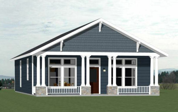 30×40 House — 3 Bedroom 2 Bath — 1,200 sq ft — PDF Floor Plan — Model 3C