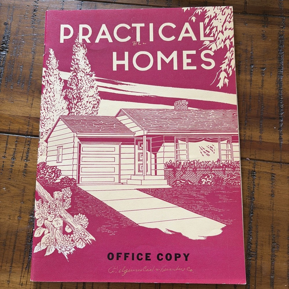 Vintage 1953 MCM Mid Century Home Designs House Plans Practical Homes Catalog
