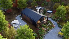 Barn House 2 Bed, Bathroom, Living Room, Terrace CAD Blueprints Metric/Imperial