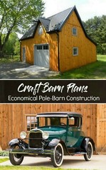 15 Craft Barn Designs – Complete Economical Pole-Barn Building Plans (S1)