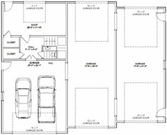 60×48 Apartment with 2-Car 2-RV Garage – PDF FloorPlan – 1,604 sqft – Model 1A