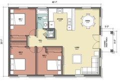 Tiny Home House Plans – 3 Bedroom, 1 bath, PDF Blue Prints, Perfect for AirBnB  
