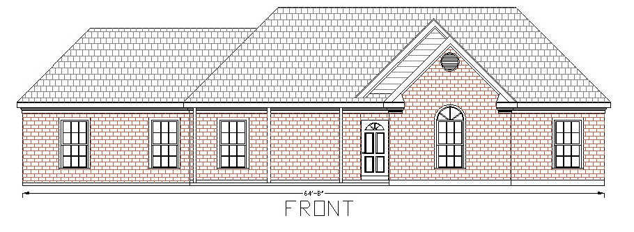 Anne_ 1280G 3 bedroom, 2 bath in 1280 heated area with a garage and front porch