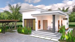Mini House Designs 10.7×10.5 Meter 35×34 Feet 2 Bed Flat Roof PDF (A4 Hard Copy)