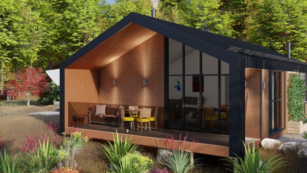 Barn House 2 Bed, Bathroom, Living Room, Terrace CAD Blueprints Metric/Imperial