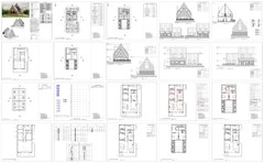 35’x65′ 4 Beds, 4 Bath Double A-Frame Architectural Build Plans PDF Download