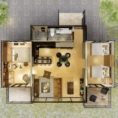 Container house plans – 2 bedrooms – 1 bathroom – Digital PDF File