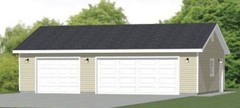 36×24 3-Car Garage — 864 sq ft — PDF Floor Plan — Model 3K