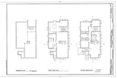 Frank Lloyd Wright, Prairie School, house plans, narrow lot, PRINTED