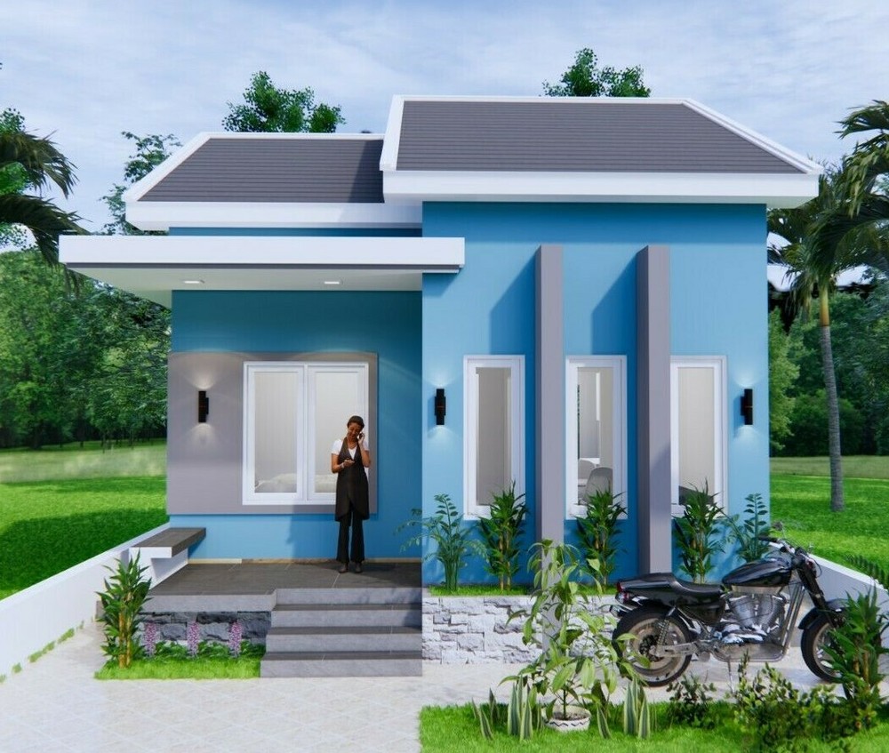 Custom Small House Plan 20×27 Feet 6×8 Meter 2 Beds 1 Bath PDF (A4 Hard Copy)