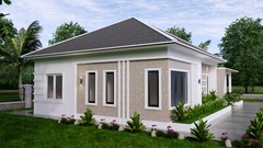 49×30 Feet House Design Plan 15×9 Meter 3 Beds 3 Baths Hip Roof (A4 Hard Copy)