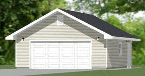 24×24 2-Car Garage — 576 sqft — 8ft Walls — PDF Floor Plan — Model 1C
