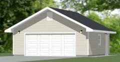 24×24 2-Car Garage — 576 sqft — 8ft Walls — PDF Floor Plan — Model 1C