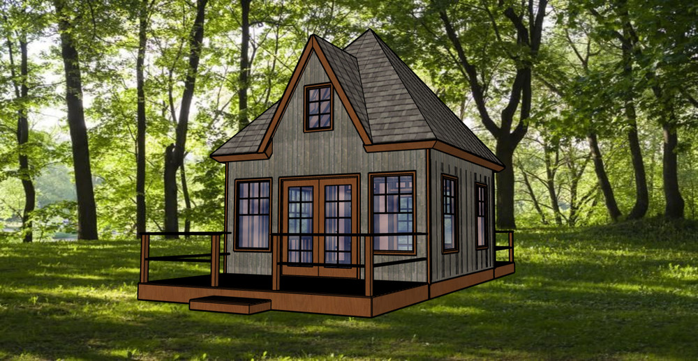 16 x 16 ft Small Cabin or Shed Pyramid Roof Traditional Style 16 O.C. -PDF