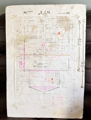 Vintage Architectural Floor Plan Multi-Story House | 5 Bedroom Home Blueprint