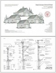 Three-Bay Car Barn Plans with Lofts: 3 Different Sets of Pole-Barn Plans (G3)
