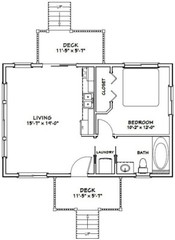 30×20 House — 1 Bedroom 1 Bath — 600 sq ft — PDF Floor Plan — Model 4