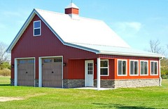 31 Car Barn Designs with Lofts- Complete Pole-Barn Construction Plans (G7)