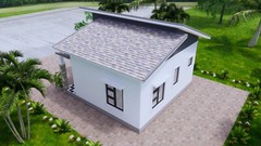 20×20 Feet Small House Plan 6×6 Meter 1 Bed 1 Bath Shed Roof PDF & A4 Hard Copy