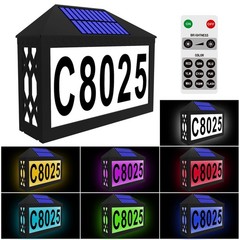 IVWVI Solar House Numbers, Lighted Address Number 7.3×5.7inch, Black