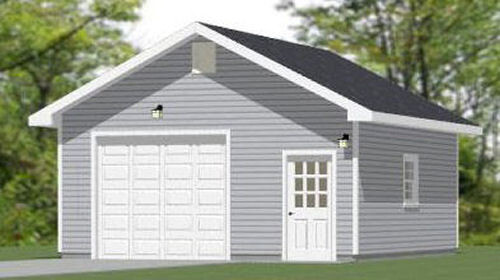 20×24 1-Car Garage — 480 sq ft — PDF Floor Plan — Model 3