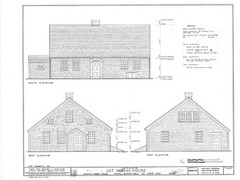 Cape Cod Colonial House Plans, single story w/ attic bedrooms, home plan prints