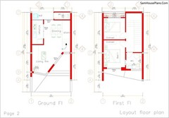 Home Designs 5×10 Meter 17×33 Feet 2 Bedrooms Terrace Roof PDF (A4 Hard Copy)