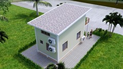 13×23 Feet Small House Design 4×7 Meter 2 Beds 1 Bath Shed Roof (A4 Hard Copy)
