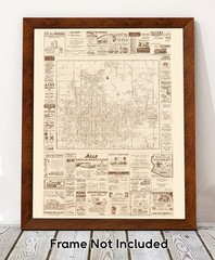 Phoenix Arizona Vintage City Map Mid Century Street Plan with Historic Ads