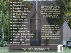 A-Frame House Cabin Plans -145SF- Blueprints – Modern