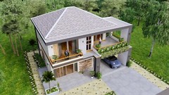 40×36 Feet House design Plans 12×11 Meter 4 Beds 3 Baths Hip Roof (A4 Hard Copy)