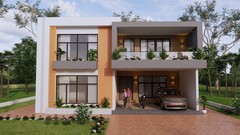 39×49 Feet Modern House Plan 12×15 Meter 5 Beds 6 Baths Flat Roof (A4 Hard Copy)
