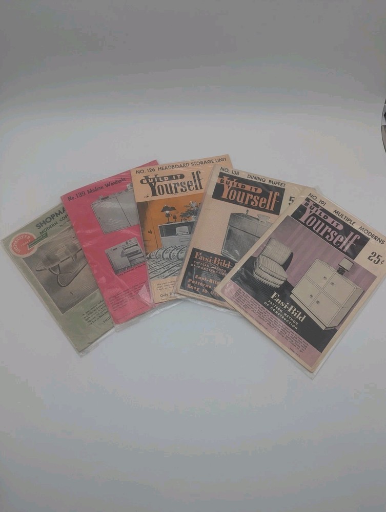 LOT 5 Easi-Bild Build It Yourself Mcm pattern Woodworking Delta Rockwell Stanley