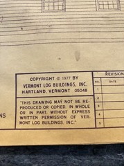 Vintage 1977 Vermont Log Buildings Windham Full Set Blueprints *RARE*