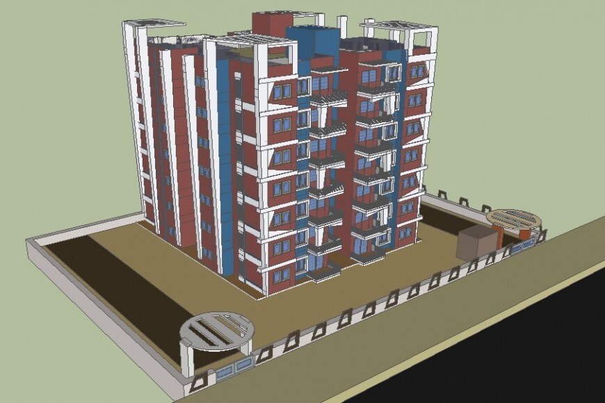 Premium High-Rise Building 3D Model Sketch-Up File – Detailed Layout Plan