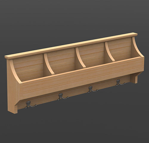 Hanging Shelf with Coat Rack 001 Building Paper Plans/Instructions (Plans Only)