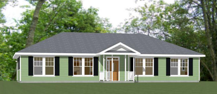 60×30 House — 4 bedroom 3 Bath — 1,800 sqft — PDF Floor Plan — Model 1A