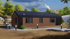 Barn House 2 Bed, Bathroom, Living Room, Terrace CAD Blueprints Metric/Imperial