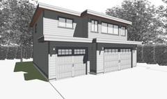 Triple Car / 3 Car Garage Plan / Architectural Blueprints – 34 x 27