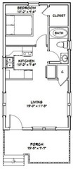 16×30 House — 1 Bedroom 1 Bath — PDF Floor Plan — 480 sq ft — Model 1B