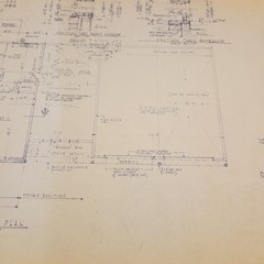Vintage House Blueprint 33×17 1964 Mid Century Modern Drawing Art Glen Ellyn IL