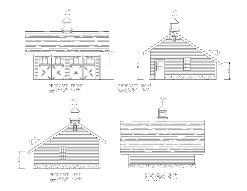 24’X26′- 26’X24′ SALT BOX 2 CAR GARAGE PLANS POLE BARN GARAGE PLAN 18-2426-SB-5