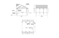 22X24 CAR PORT COVERED PAVILION RV HUT POLE BARN CONSTRUCTION #17-CPPB2224GBL1