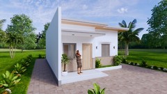 20×33 Feet Small House Plan 6×10 Meter 2 Bed 1 Bath Shed Roof (A4 Hard Copy)
